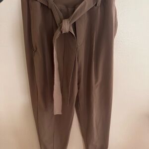 Athleta Tan Tie-Waist Trousers
